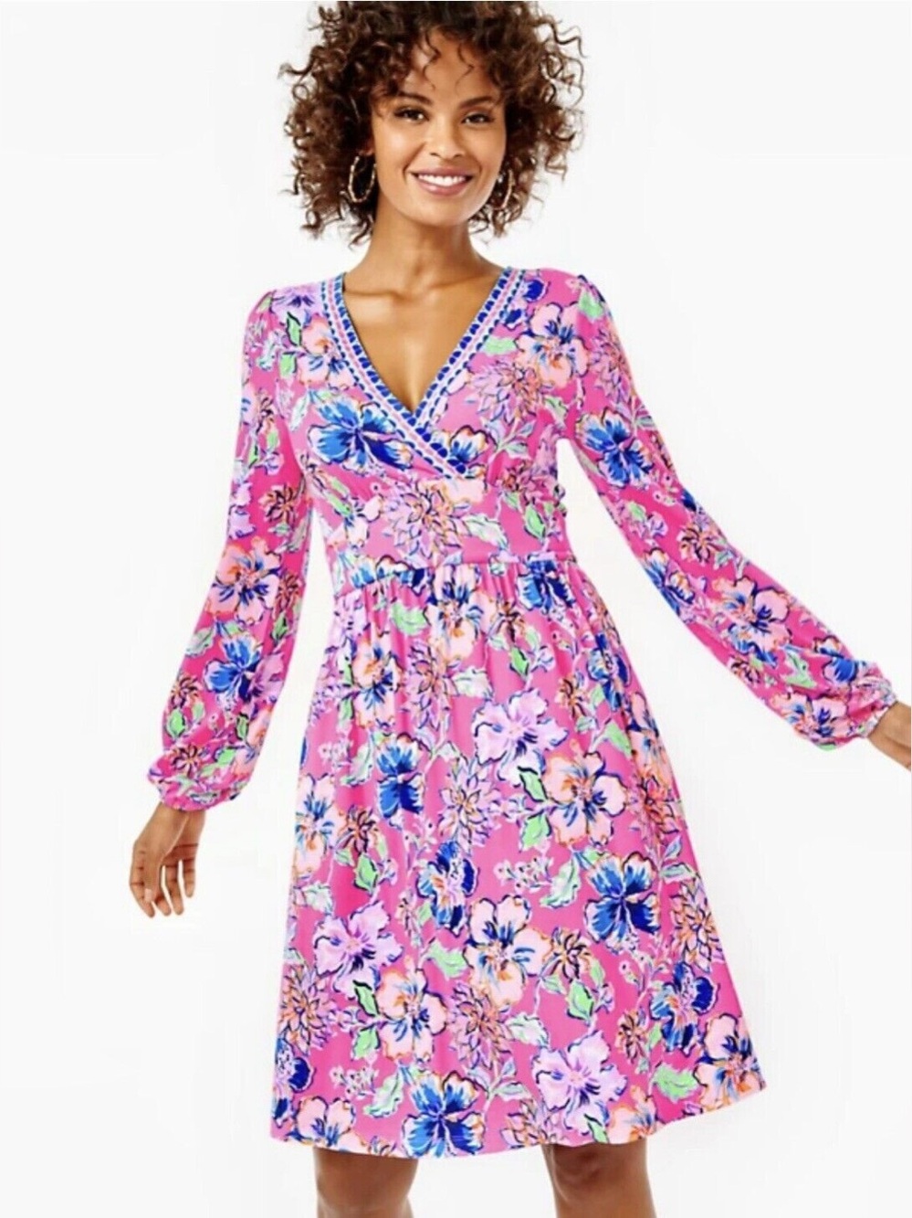 Lilly Pulitzer Carmilla Dress in the Pink Isle "Last Bud Not Least” Print